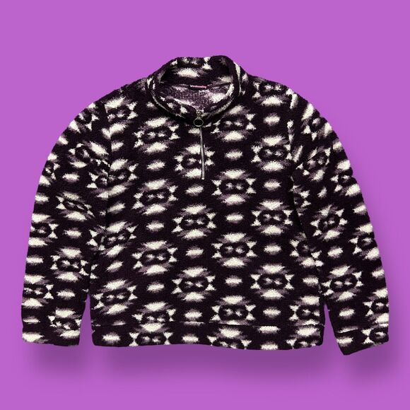 Vintage Fleece Jacket 1/4 Zip Pullover Soft Lightweight y2k Purple Medium - Picture 1 of 8